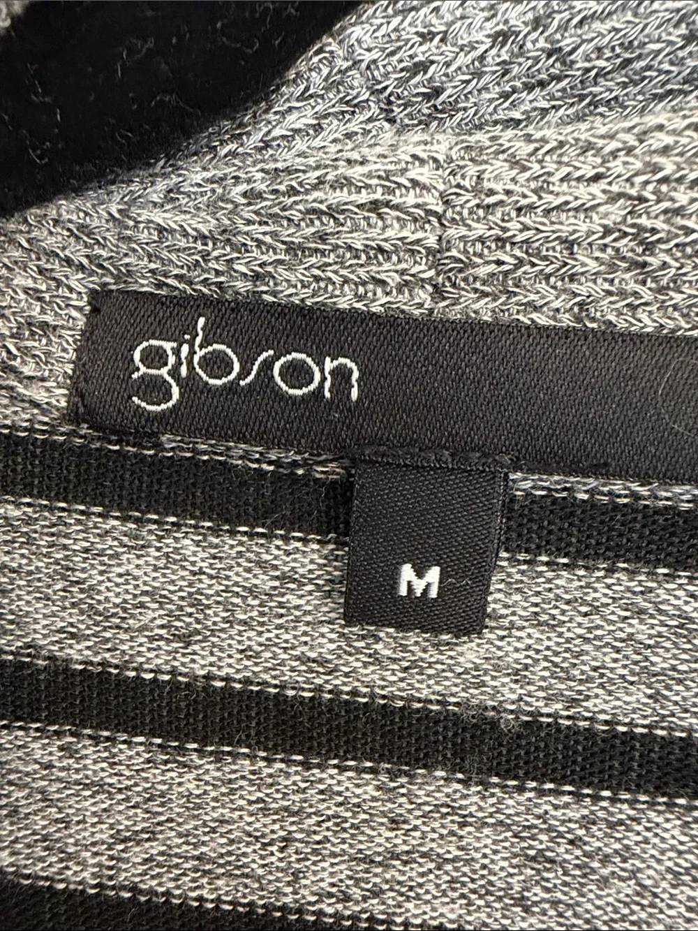 Gray and Black Striped Open-Front Women's Sweater Cardigan